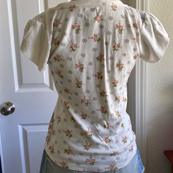 Vintage Anthropologie | Ric Rac Floral Tee | Small - Picture 4 of 7